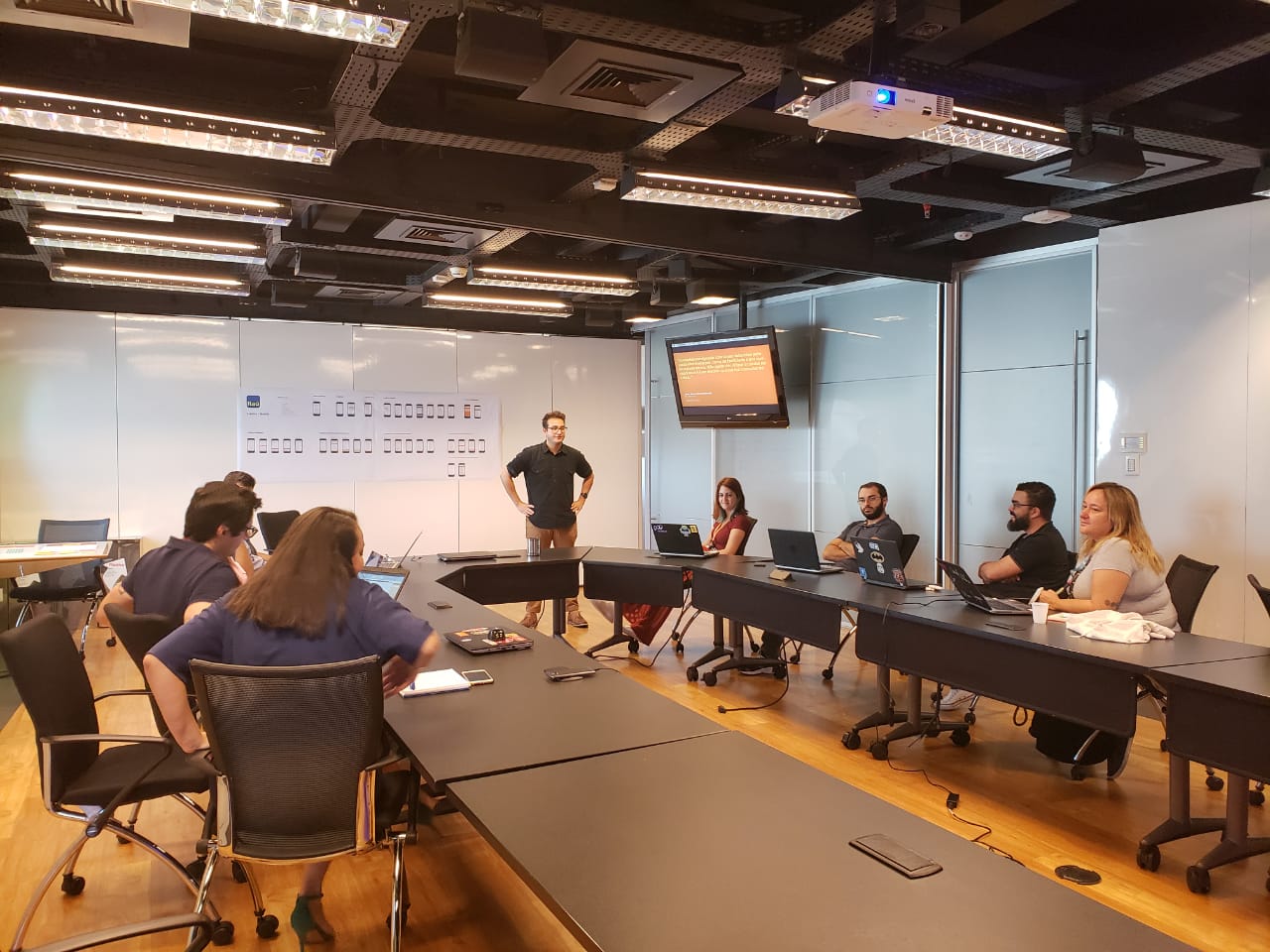 Felipe facilitating a working session with a product team