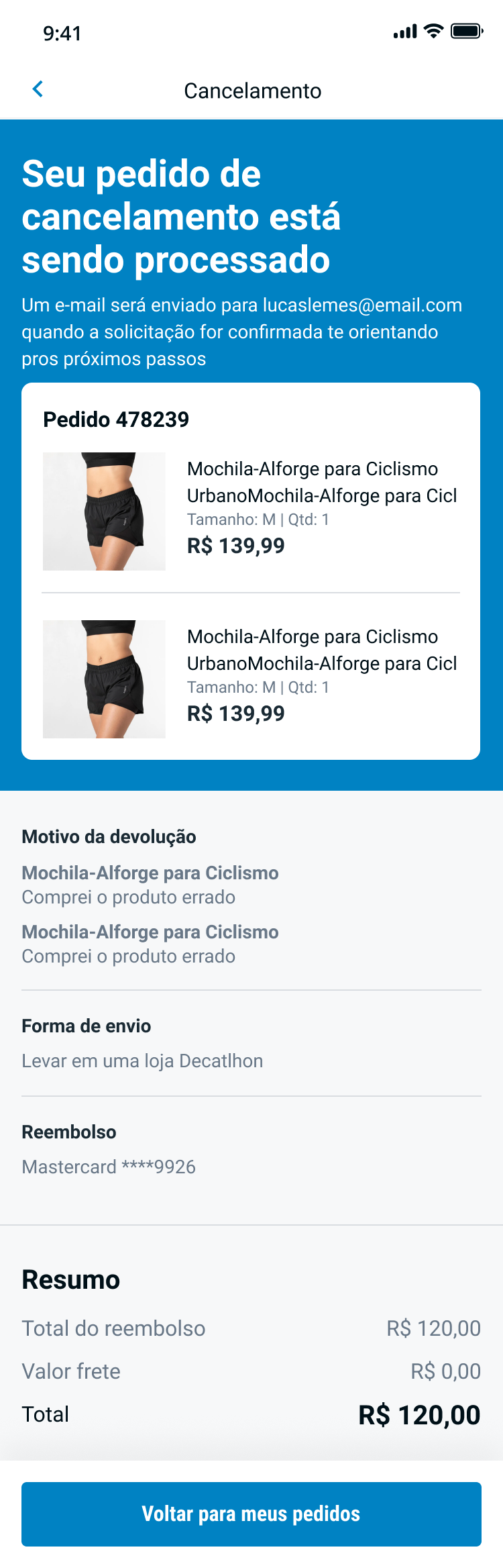 Decathlon cancellation flow