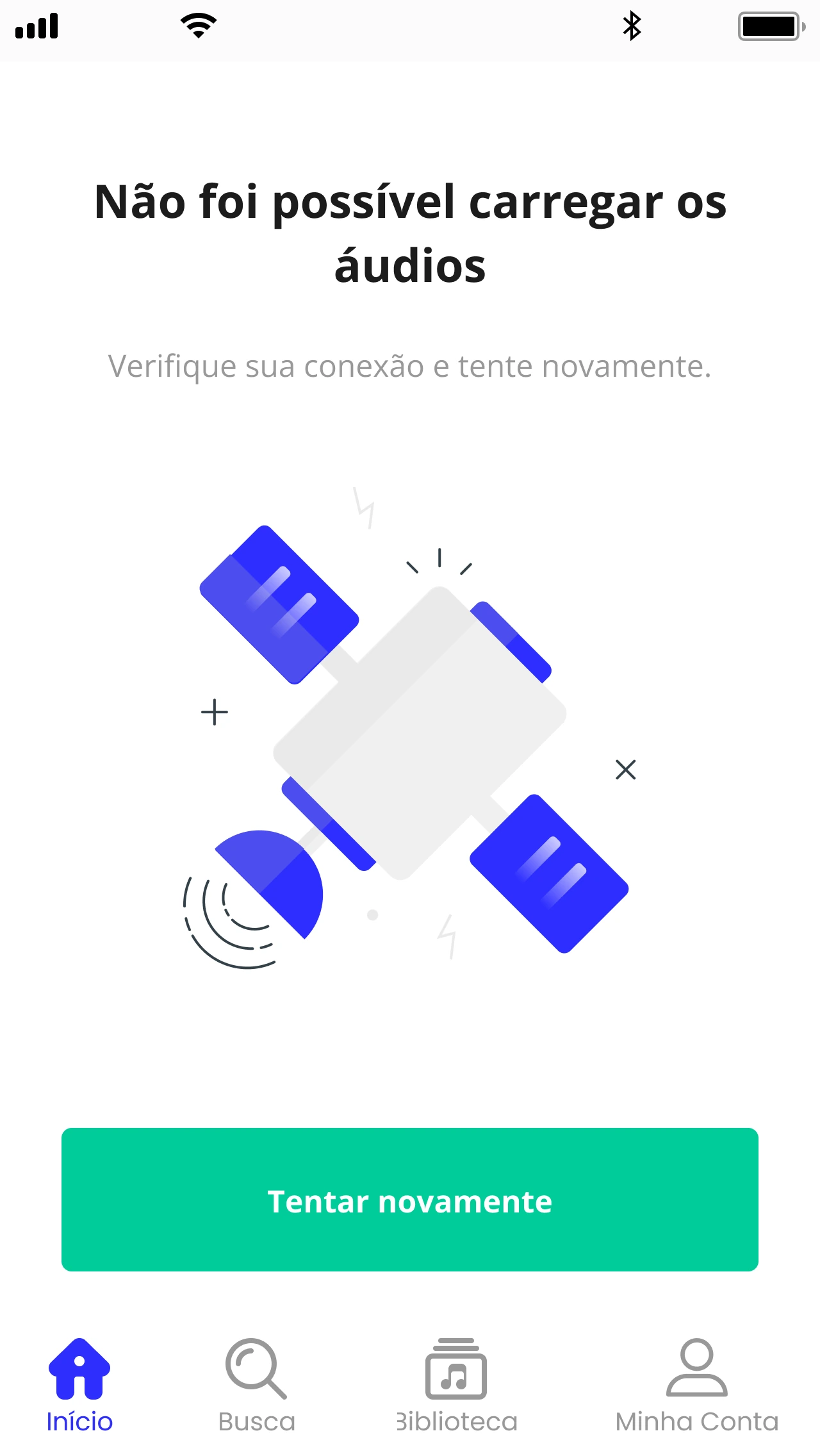 Connection error state with retry action