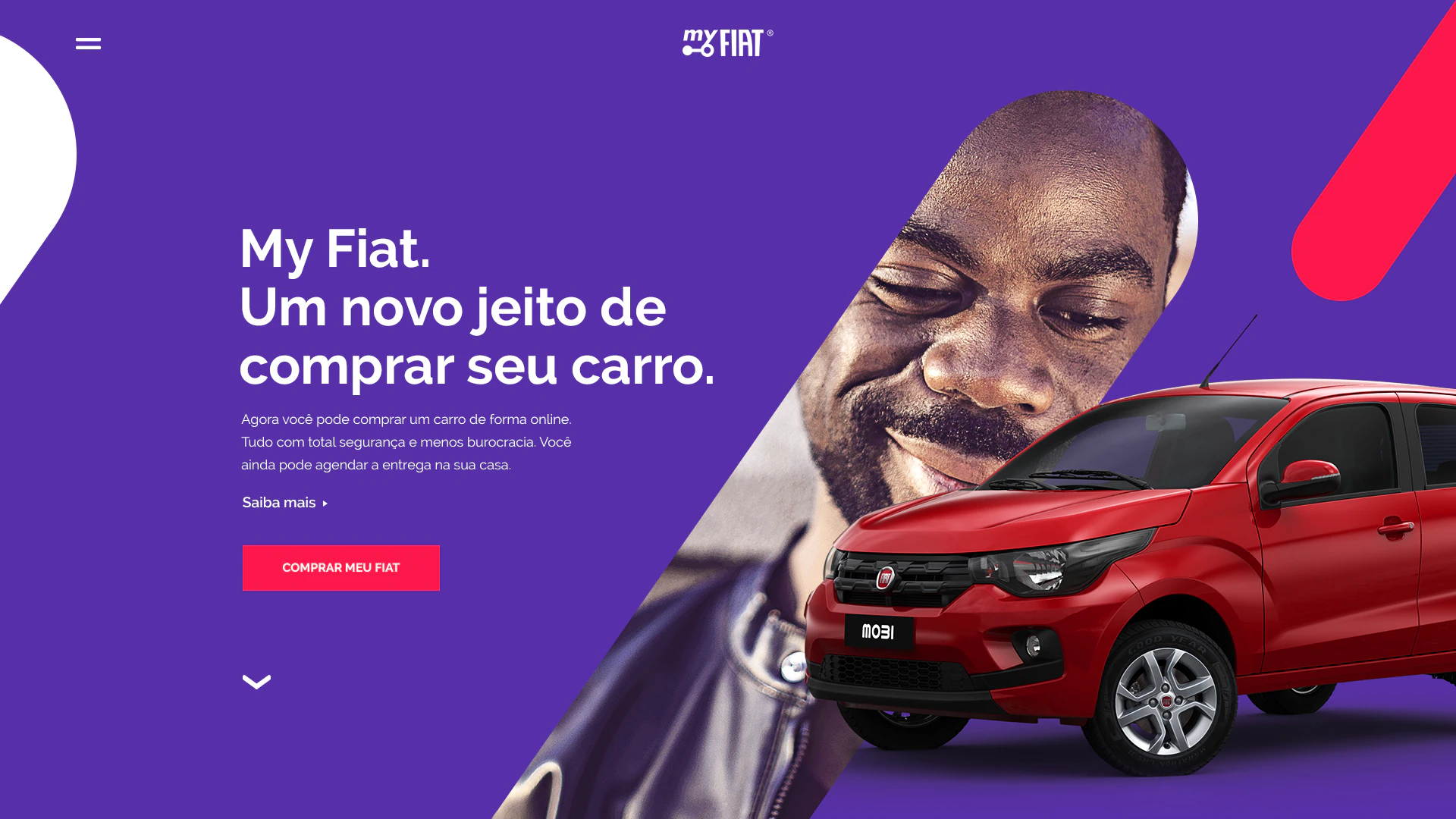 My Fiat desktop homepage presenting the digital car-buying experience