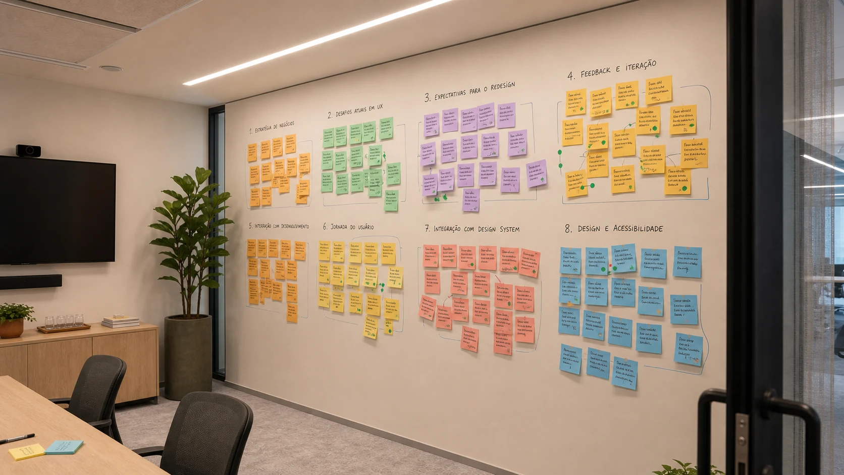 Workshop wall mapping business, UX, development and accessibility needs